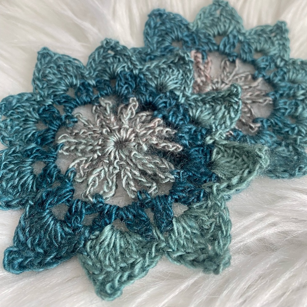 Sold ❣️ Crochet Floral Coasters Set of two